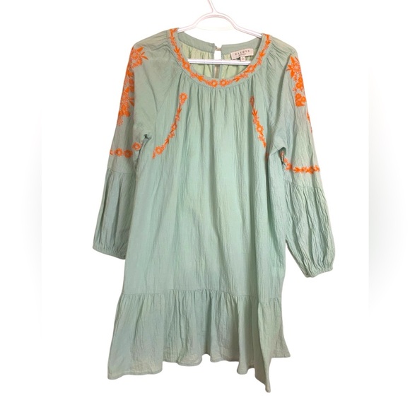 Hayden 100% Cotton Dress Light Green Bohemian Vibe Lined Lightweight - Picture 3 of 10